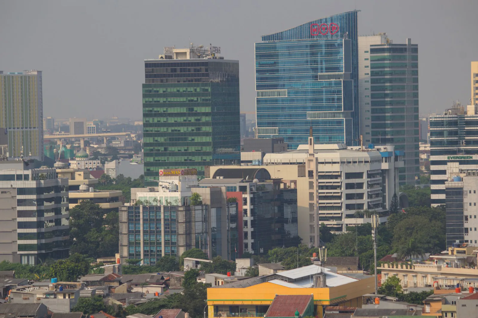Pemandangan udara cakrawala kota Jakarta